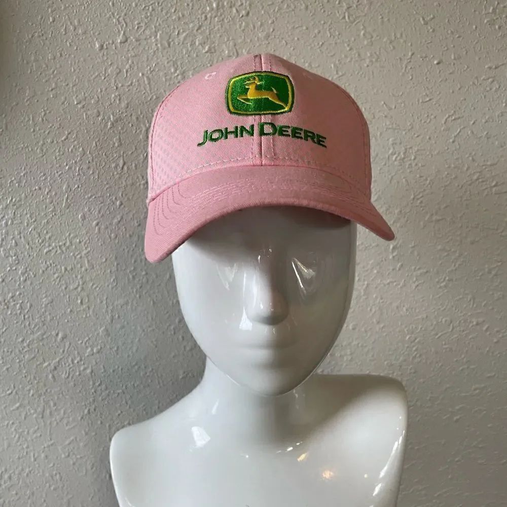 Pink Polka Dot John Deere Baseball Hat